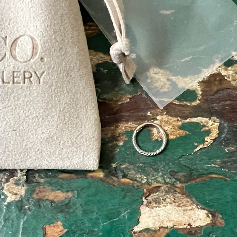 Elegant Twisted Silver hoop earring